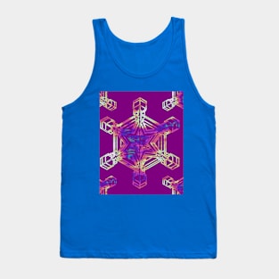 Snowflake Dark Magenta Tank Top